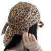 Tiara com Estampa de Leopardo Lenço de Cabelo de Cetim para Mulheres Lenço de Pescoço Retrô Mulheres