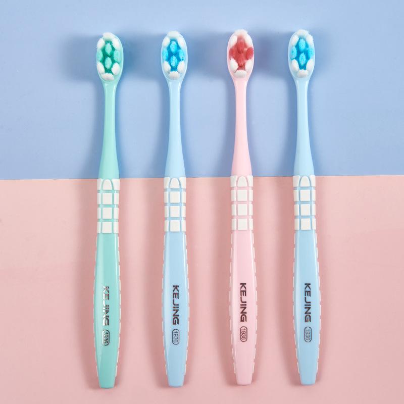 Kejiekejing Ultra-Dense Soft Bristle Toothbrush: 10,000 hair, high-density C1611C fluffy silk petals, small head for gum protection.