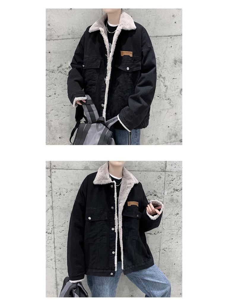 Herrfleecefodrad jeansjacka: Japansk Retro, Höst/Vinter 2025, med Foder av Lamull