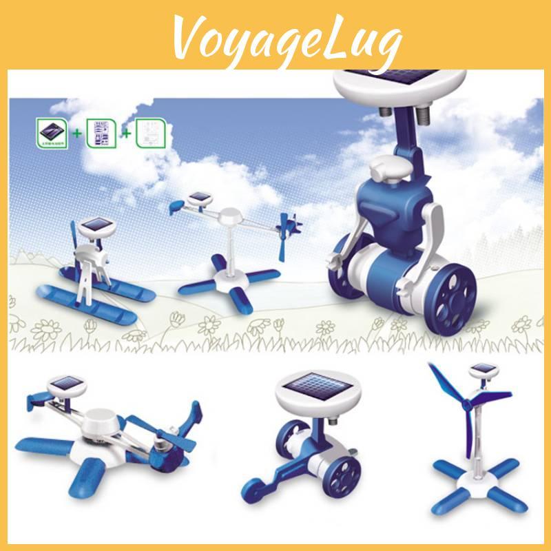 6-in-1 Solarbetriebenes DIY-Bausatz-Puzzle aus Kunststoff für Kinder zum Lernen