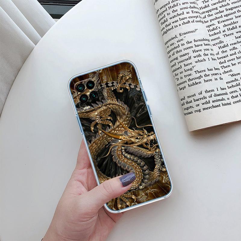 QE7 Chinesischer Drache Transparente Handyhülle für Samsung Galaxy A04 A04S A14 A23 A34 A54 M23 M33 M52 M53