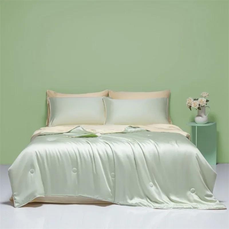 New Summer Cool Wash Ice Silk Silk Double Summer Cool By Fashion Solid Color Home Breathable Quilt