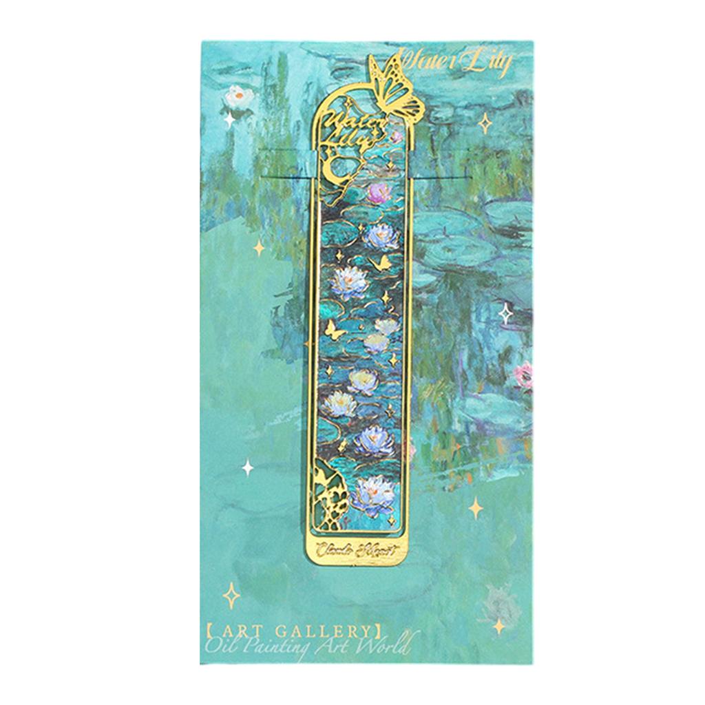 Vintage Art Bookmarks Oil Painting Themed Bookmarks Hollow Out Metal Bookmarks Book Page Divider for Book Lover Teacher