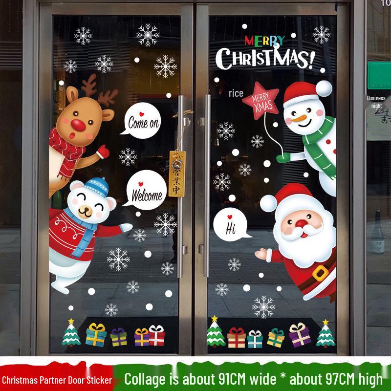 Santa Claus Christmas Window Cling Stickers for Tree and Scene Decoration