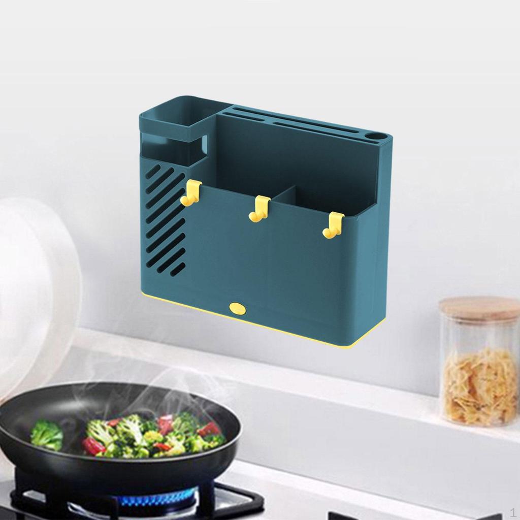 Chopstick Drainage Box Kitchen Utensil Rack, Wall Mount, Flatware Organizer Sturdy Chopsticks Holder