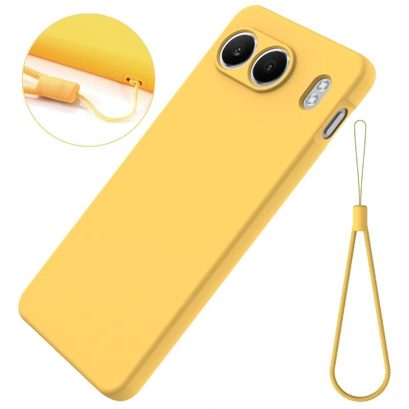 Pouzdro z pravého tekutého silikonu pro OnePlus Nord 4 Plná ochrana Kryt na telefon Popruh Lanyard 1+ Nord4