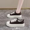 CRLAYDK Fashion Platform Canvas Skate Shoes for Women Lace Up Casual Sneakers Ladies Lace Up Sports Walking Breathable Tennis