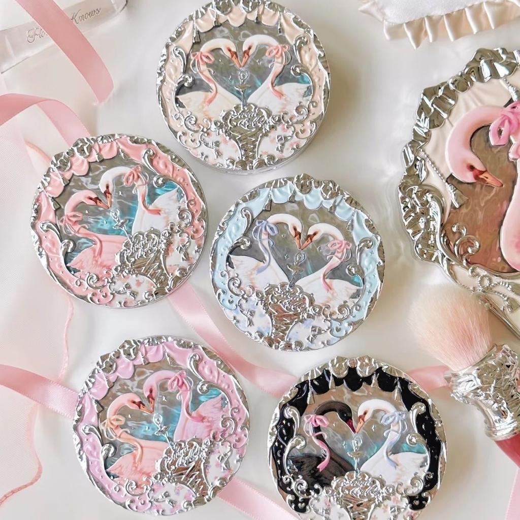 Flowerknows Swan Ballet Serie Geprägte Rouge Palette Süßes Make-up Koreanisch Langanhaltend Wasserdicht Gesichtsrouges
