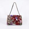 Embroidery sequined shoulder bag summer new niche woven straw bag high-end large-capacity armpit bag