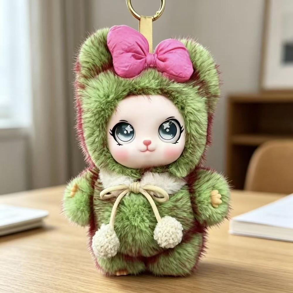 Cartoon Bag Charm Keychain Sparkling Big Eyes Plush Toy Keychain  Jewelry Accessories