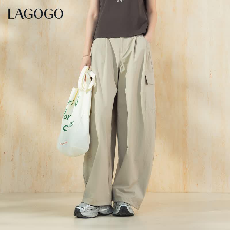 LAGOGO Women s Loose Wide-Leg Cargo Pants XL
