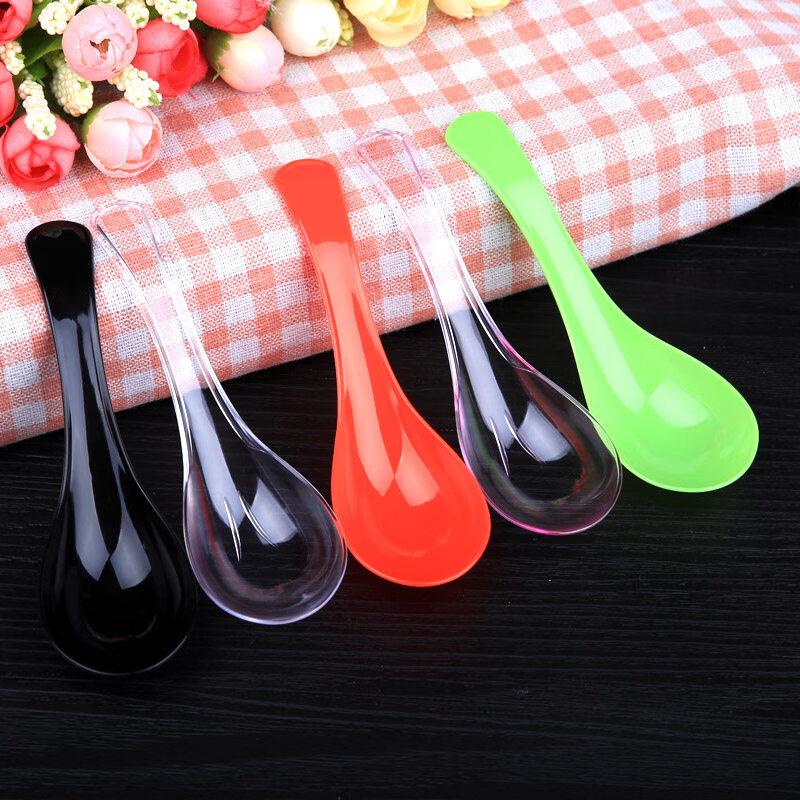 ZISIZ Disposable Red Plastic Spoons