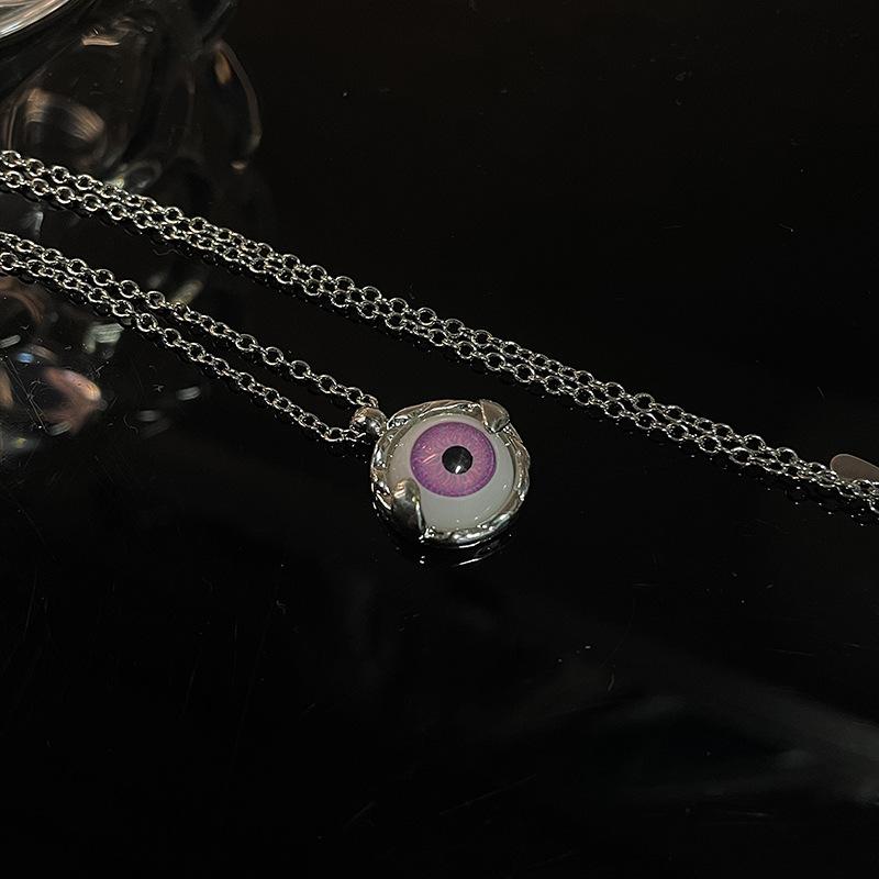 Devil'S Eye Punk Light Luxury High Sense Niche Design Sense Necklace Fashion Trend Collarbone Chain Women