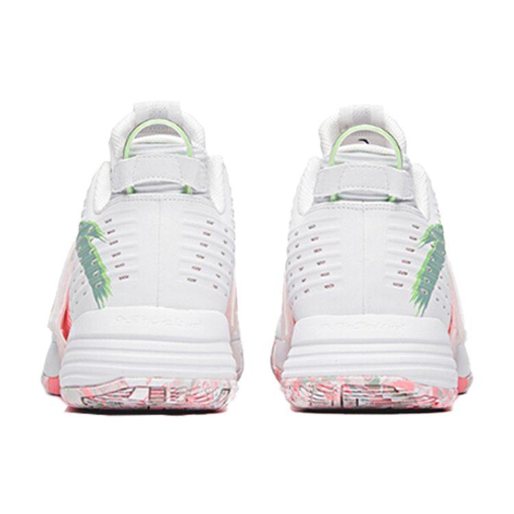Anta Hengsao1 Cushioning Slip Resistant Abrasion Resistant Mid Top Performance Basketball Shoes Men's White Pink Green 112031108-1