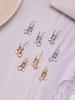 Qiong Yao 18K Gold Plated Zircon Star Pendant Stainless Steel Earrings