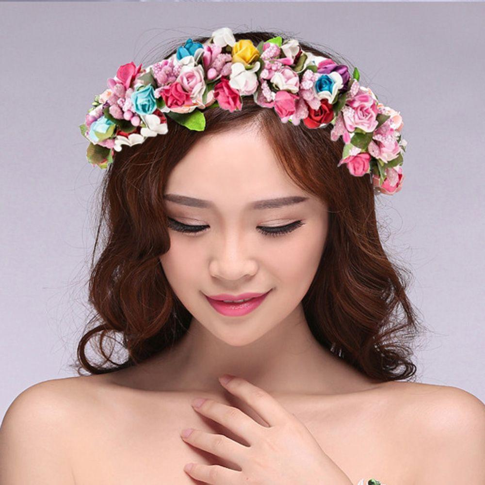 Hair Accessories Wreath Bride Headband Flower Garland Floral Party Wedding Festival Decor Headband
