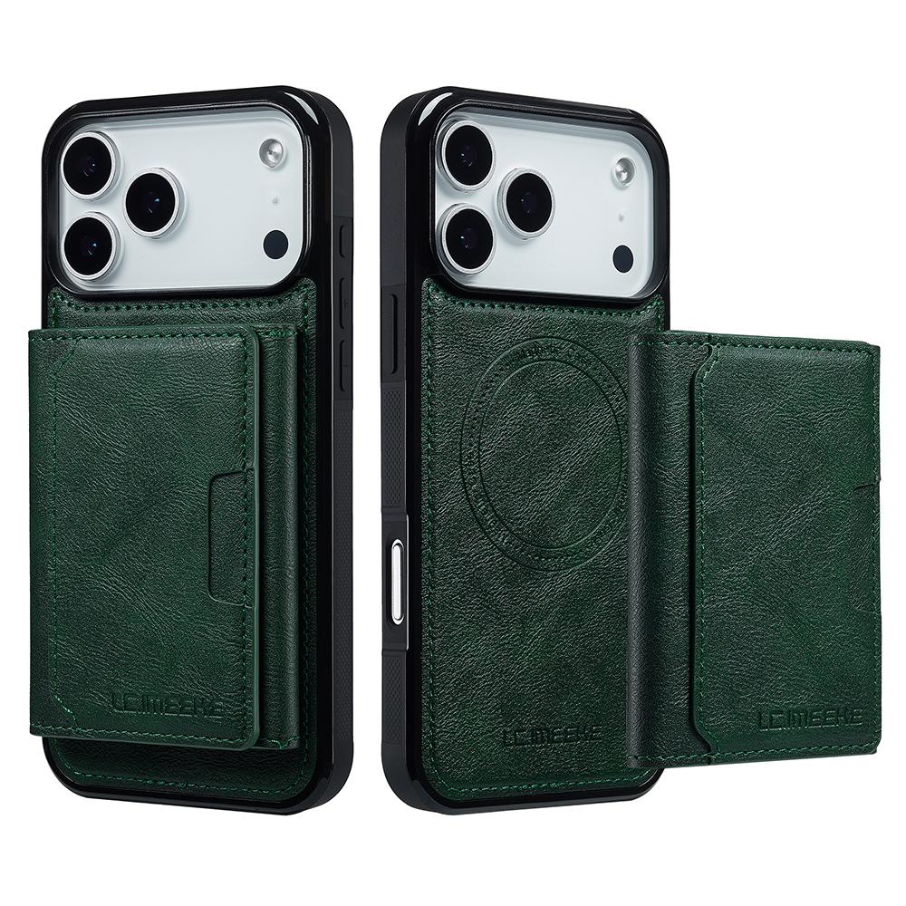 LC.IMEEKE L5 For iPhone 17 Pro Magnetisk Telefondeksel Lær Bakdeksel med Avtakbar Kortholder