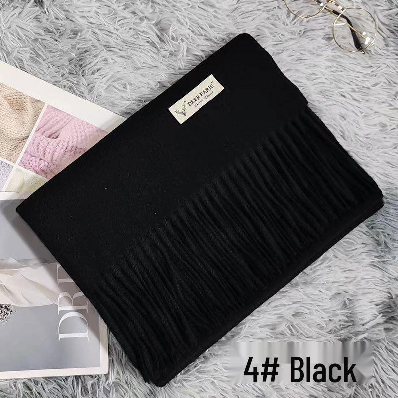 Luxury Unisex Scarf: Autumn/Winter Thickened Solid Color Cashmere-Feel Shawl