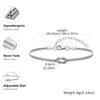 Vnox Two Layers Snake Chain Adjustable Couple Bracelets for Women Men, Stainless Steel Love Knot Wristband, Valentine's Day Gift