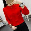 Women's Knitted Top Autumn Winter Korean Style Loose Sweater Crew Neck Pullover Long Sleeve Short Length Base Layer Upper Garment