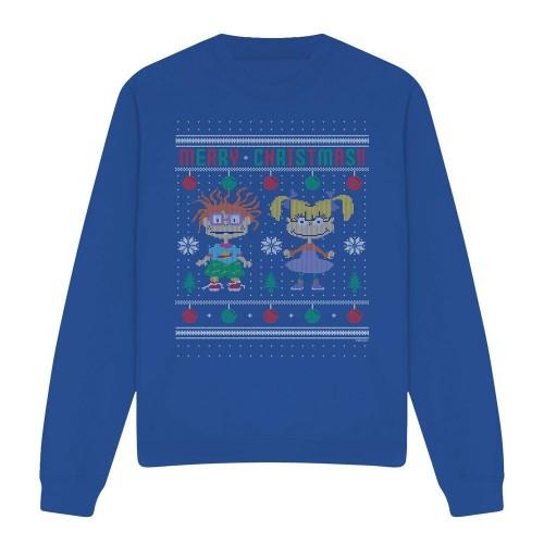 Rugrats Unisex Adult Merry Ugly Chucky & Angelica Christmas Jumper Sweatshirt