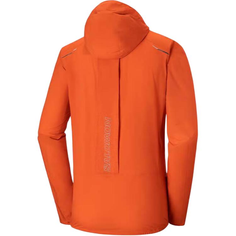 SALOMON Bonatti Trail Jacket Comfortable Casual Sports Windproof Breathable Lightweight Running Hooded Jacket Men Jackets Tomato-Red C22717