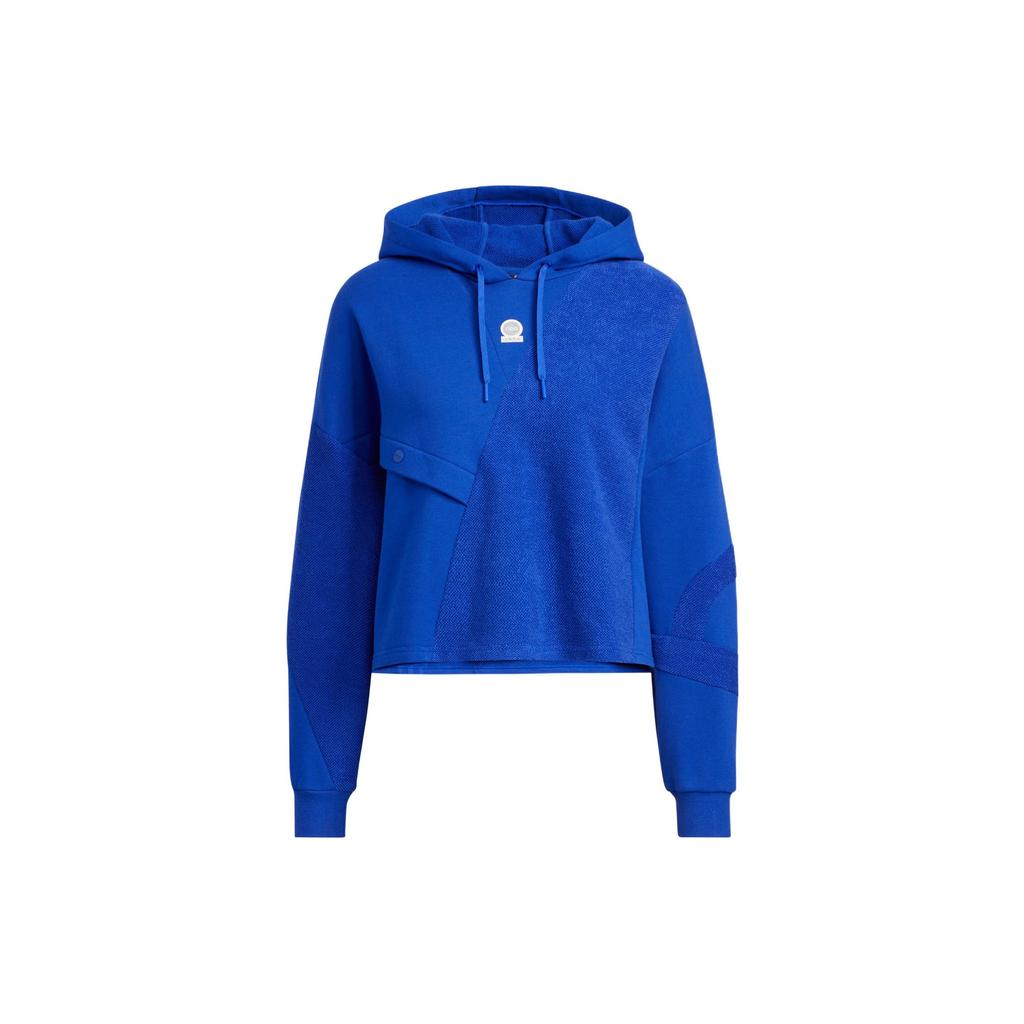 Adidas Neo Alphabet Logo Print Hoodie Women Tops Blue IA6755