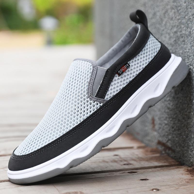 

Men s shoes 2024 ****** old ******* cloth shoes low-top one-pedal men s mesh s**t-soled dad shoes factory direct sales 44 світло-сірого кольору