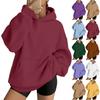 Women's Casual Loose Fit Hoodie with Drop Shoulder and Long Sleeves Pullover Sweatshirt