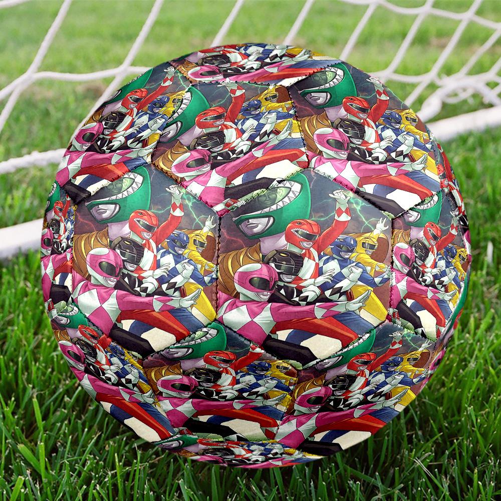 Mighty Morphin Power Rangers Print Size 5 Soccer Ball, Standard Match Football for Sports Game and Team Practice, Ideal Gift for Soccer Fans