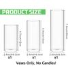Glass Cylinder Vases Clear Cylinder Candle Holders for Slim Pillar Candles Wedding Centerpieces Wedding Candle Holders