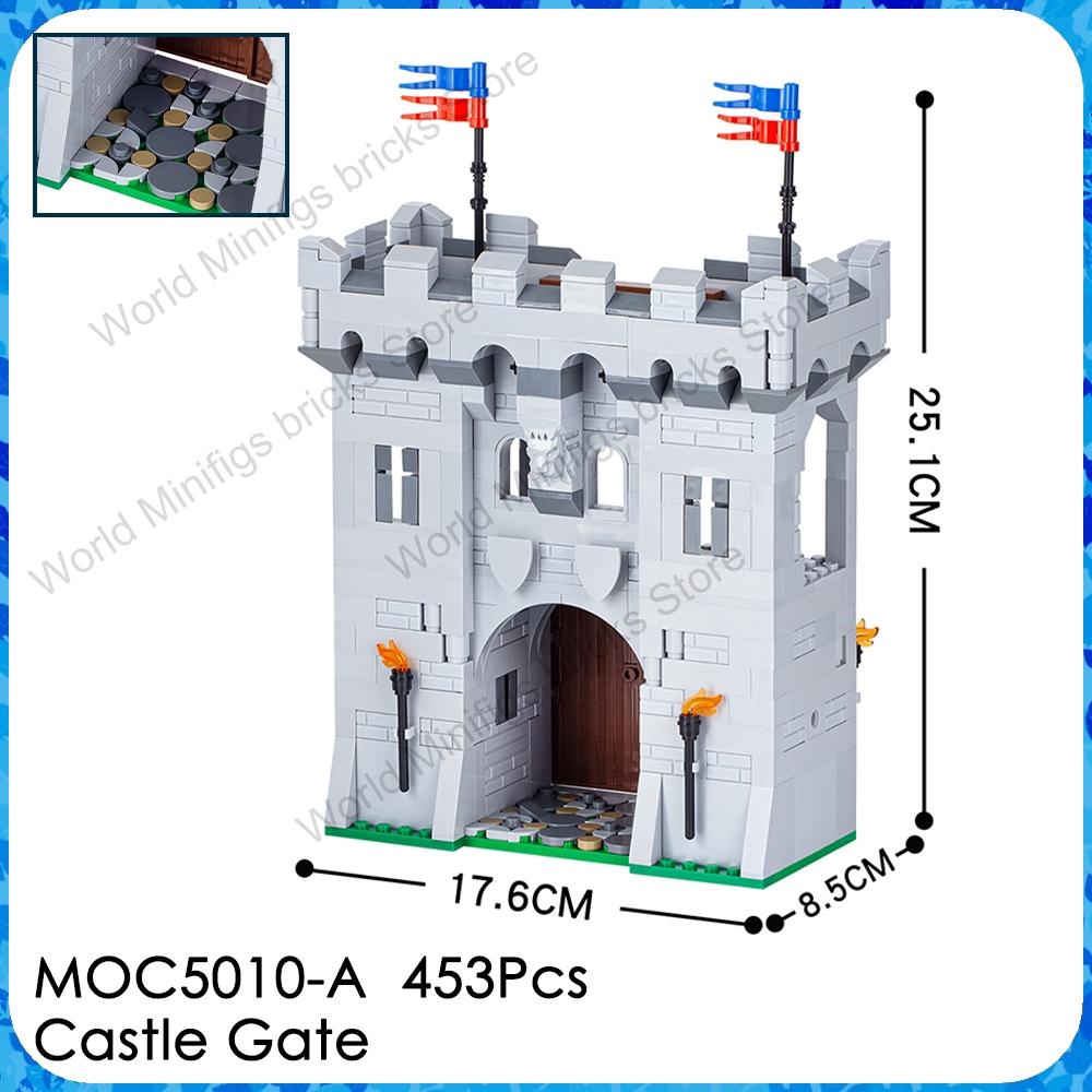 MOOXI MOC Medieval Military Castle Bricks Gate Wall Catapult Ship Building Blocks Set Assembly Toys For Children Adults DIY Gift