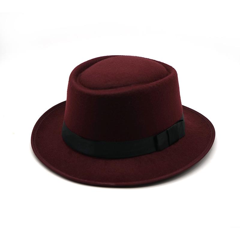 Mens British Style Bowler Hat Wool Felt Classic Vintage Retro Gentleman Costume Accessories Black Gray Burgundy