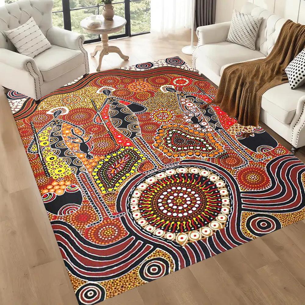 Australian Aboriginal Style 139 Floor Rug Office Rug Perfect for Study room Decorate room Entryway Dormitory Antislip Carpet Anime Office Decor