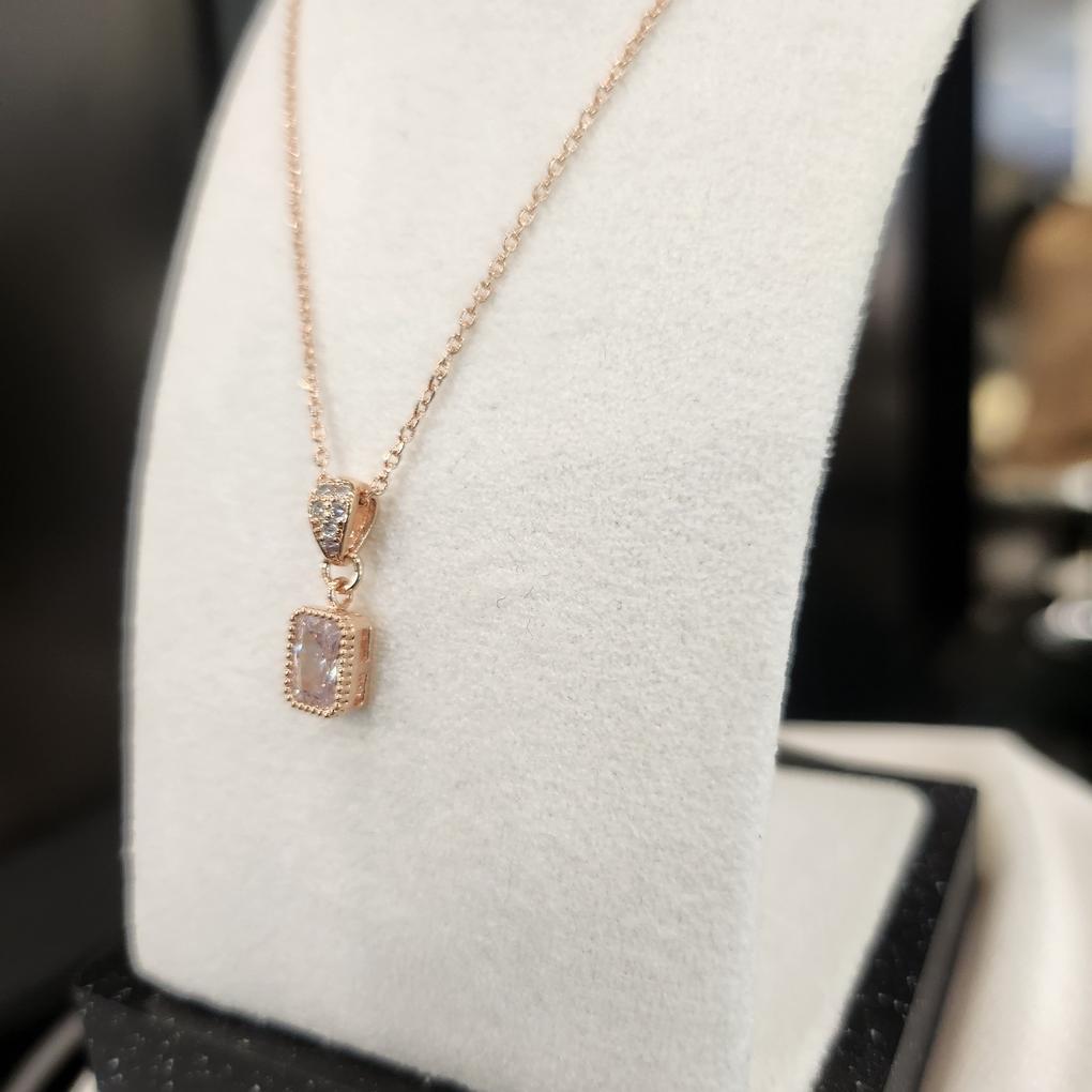 Atria Ruby Simple N Mini Square Decorative Slim Necklace JTONEIN0003RBF