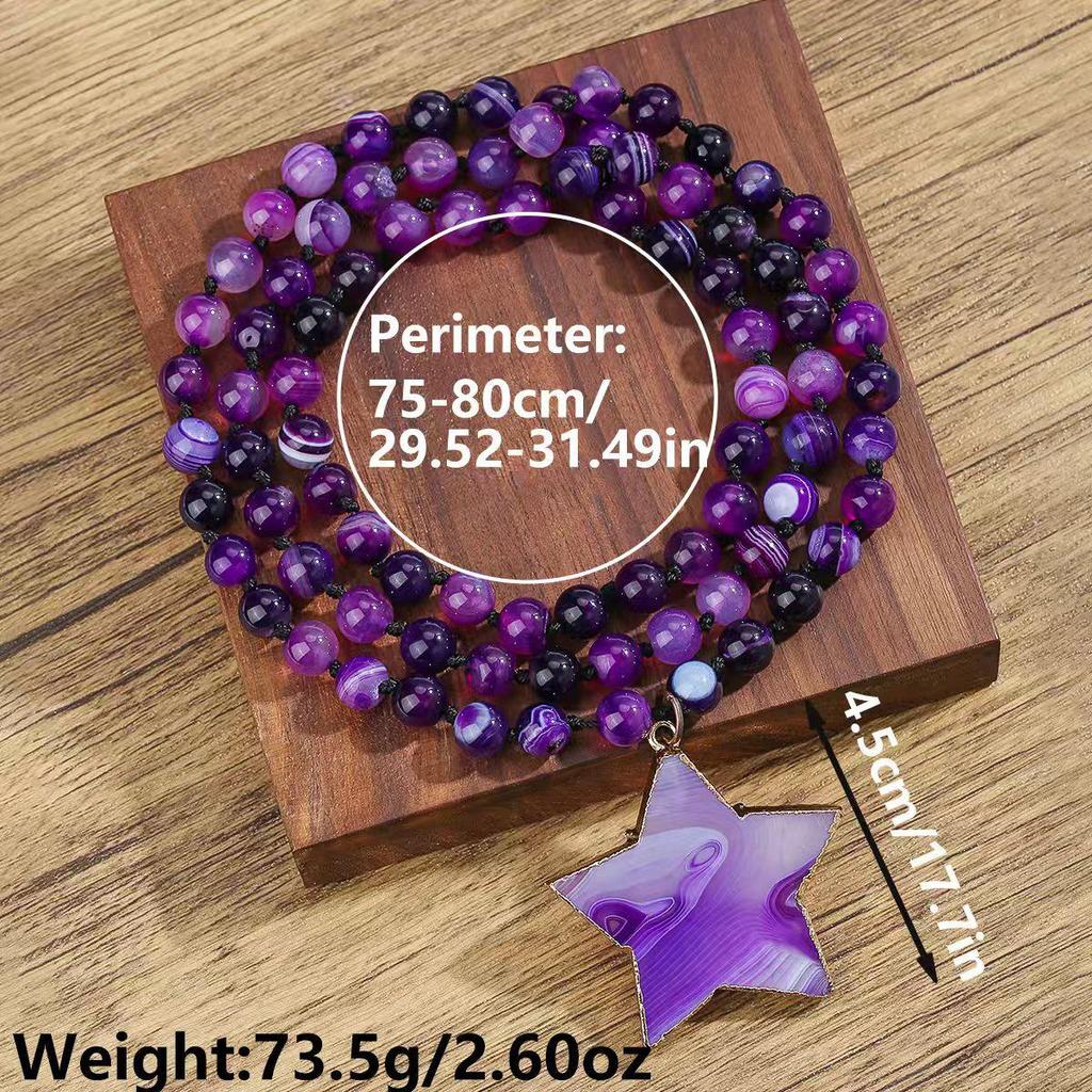 Bohemian Dlouhý ametystový křišťálový přívěsek na náhrdelníku