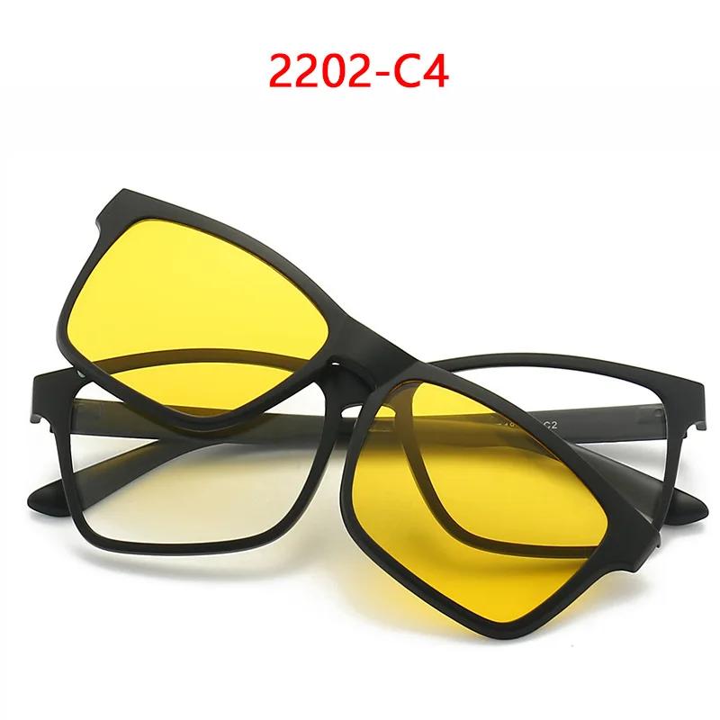5Pcs Magnetic Polarized Clip On Sunglasses Women Men Plastic Frame For Night Driving Sunglasses Uv400