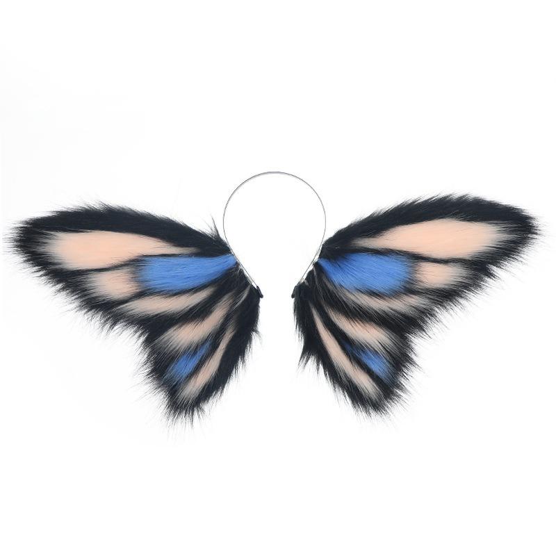 Halloween Demon Elf Beast Ear Headgear Exaggerated and Funny Plush Hair Accessories Butterfly Fantasy Creature Beast Ear Headband