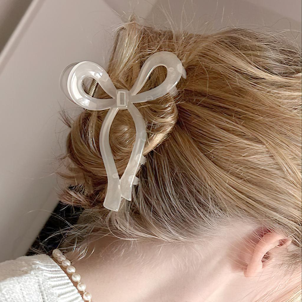 2Pcs Bows Claw Clips 2 Colors Hair Bows for Girls Ribbon Hair Clips Bow Trend Claw Clips for Thick Hair Pink Coquette Bows Clips