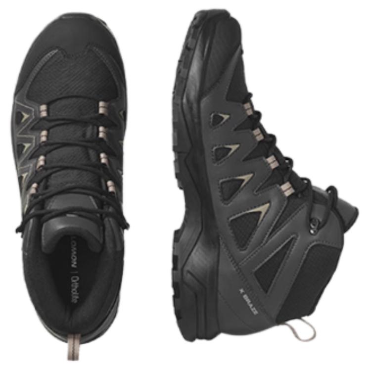 SALOMON X Braze Mid Gtx Trendy Outdoor Slip Resistant Durable Hiking Shoes Women Hiking Shoes Black 471812
