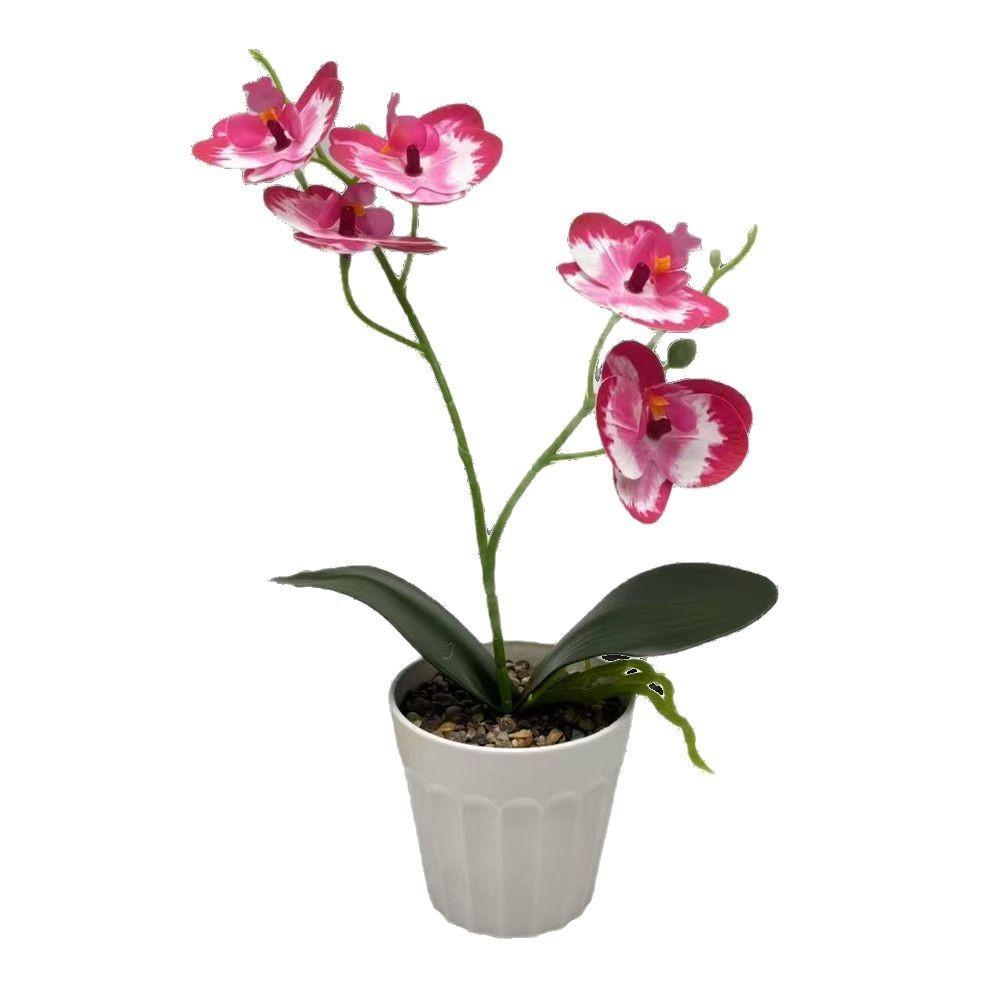 Two Realistic Branches Butterfly Orchid Green Plant Bonsai For Decor Indoor