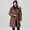 Down cotton jacket women's mid-length 2025 winter new Korean version loose plus size thickened padded jacket hooded cotton jacket