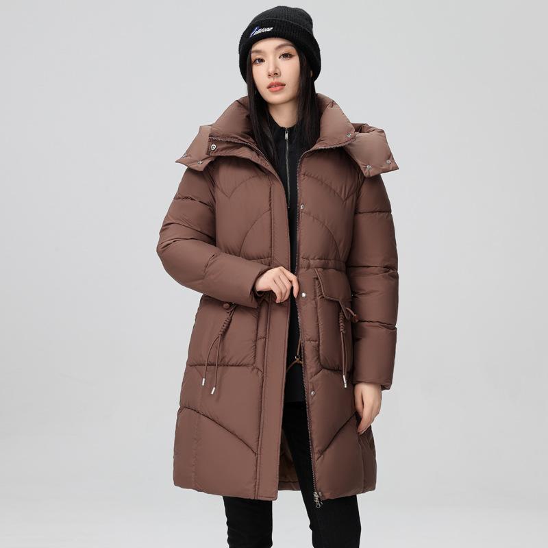 Down cotton jacket women's mid-length 2025 winter new Korean version loose plus size thickened padded jacket hooded cotton jacket