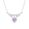 S925 sterling silver necklace women's natural peridot love pendant amethyst citrine light luxury high-end collarbone chain elegant women's jewelry