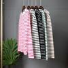 Casual Women's Long Sleeve Round Neck Striped Cotton Top for Spring Fashion Versatile T-shirt America and Europe