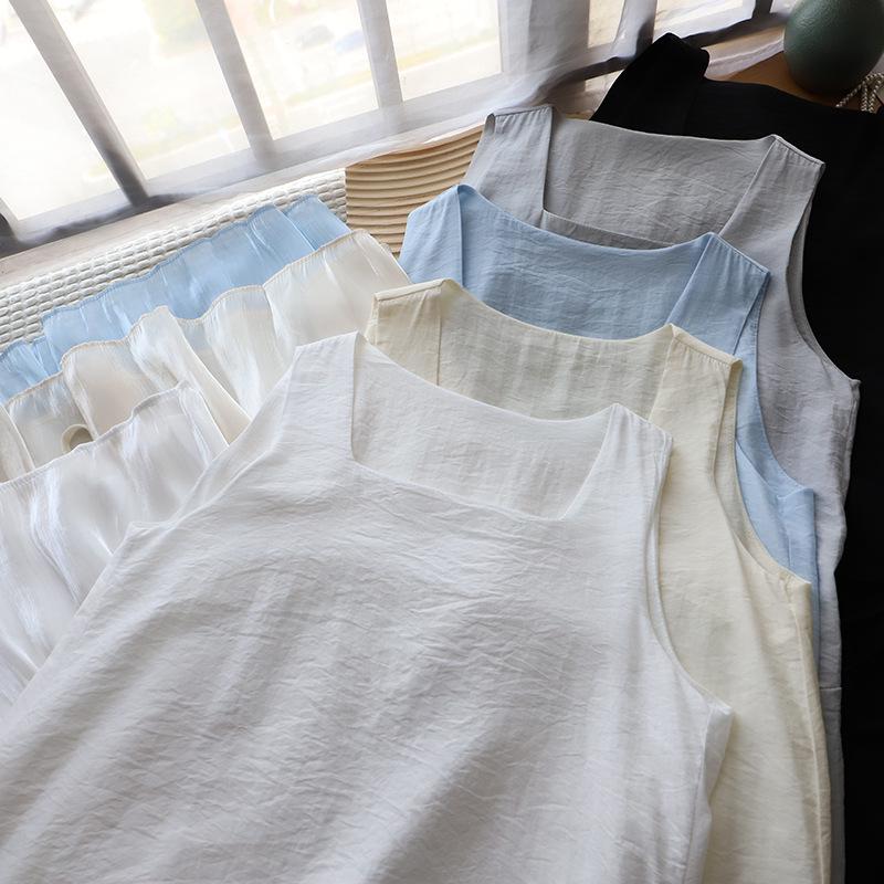 

Bi Zheng 2025 Korean-Style Summer Loose Fake Two-Piece Vest Dress for Women One Size синій