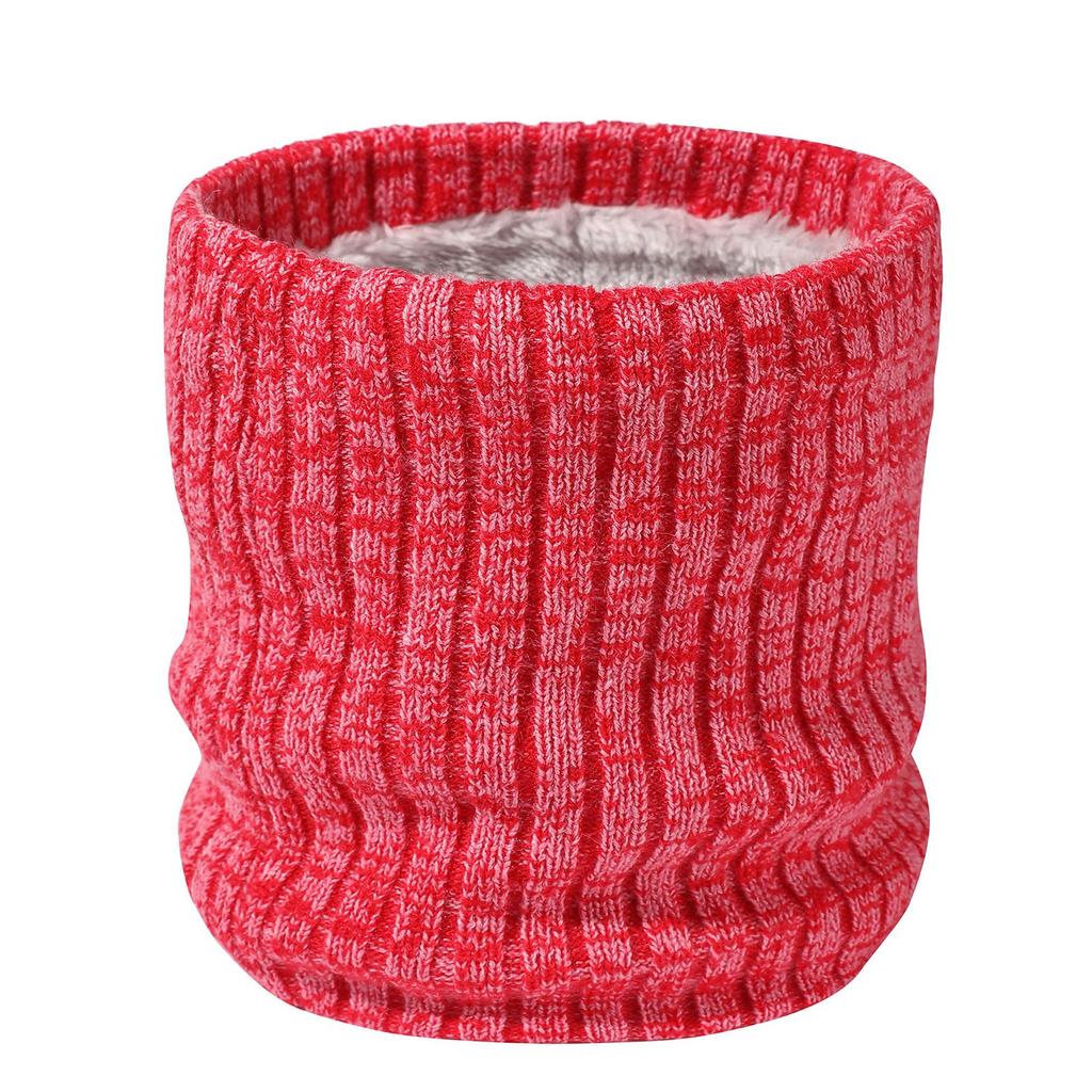 Men and Women's Autumn and Winter Solid Thicken Warm Neck Gaiter Couple's Fashion Striped Knitted Woolen Fleece Lined Neck Warmer