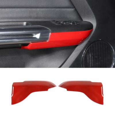 2x Red Interior Door Armrest Decor Panel Cover Trim Bezel For Ford Mustang 2015+