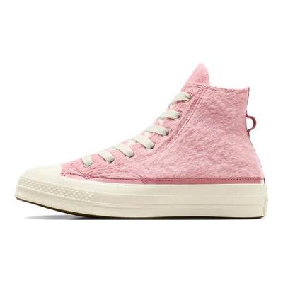 1970s Comfortable Versatile Imitation Mohair Durable Wrap High-Top Canvas Shoes Women Sneakers Pink A07943C