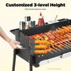 Portable Folding Charcoal BBQ Grill, Large 25.79" Stainless Steel Outdoor Barbecue Grill with Adjustable Height, for Garden Camp